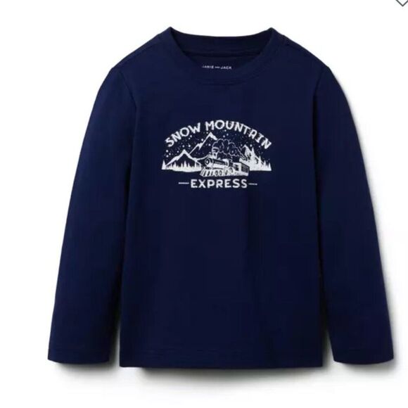 Janie and Jack 100047483 Merchant Marine Snow Mountain Express Tee  size 18-24 M - Picture 1 of 6